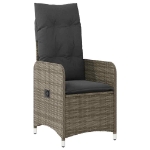Set Bistrò da Giardino 11 pz con Cuscini in Polyrattan Grigio