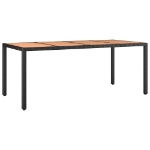 Set Bistrò da Giardino 9 pz con Cuscini in Polyrattan Nero