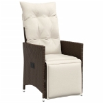 Set Bistrò da Giardino 9 pz con Cuscini in Polyrattan Marrone
