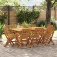 Set da Pranzo da Giardino 9pz 180x90x75cm Legno Massello Acacia