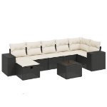 Set Divani da Giardino con Cuscini 8 pz Nero in Polyrattan