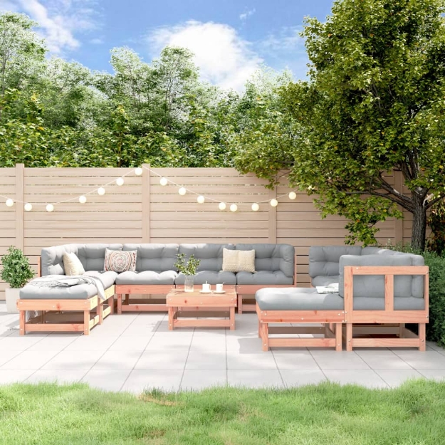 Set Salotto da Giardino 11 pz in Legno Massello di Douglas