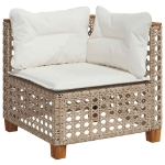 Set Divani da Giardino 11 pz con Cuscini Beige in Polyrattan