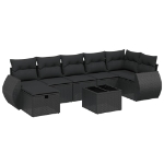 Set Divani da Giardino con Cuscini 8 pz Nero in Polyrattan