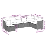 Set Divano da Giardino 8pz con Cuscini Grigio Chiaro Polyrattan