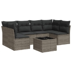Set Divani da Giardino 7 pz con Cuscini Grigio in Polyrattan