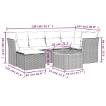 Set Divani da Giardino 7 pz con Cuscini Beige in Polyrattan