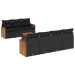 Set Divani da Giardino con Cuscini 8 pz Nero in Polyrattan