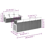 Set Divani da Giardino con Cuscini 8 pz Nero in Polyrattan