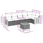 Set Divani da Giardino 7 pz con Cuscini Beige in Polyrattan