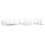 Set Divani da Giardino 10 pz Bianco in Legno Massello di Pino