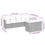Set Divano da Giardino 8pz con Cuscini Grigio Chiaro Polyrattan