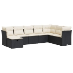 Set Divani da Giardino con Cuscini 8 pz Nero in Polyrattan