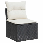 Set Divani da Giardino con Cuscini 8 pz Nero in Polyrattan