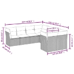 Set Divani da Giardino con Cuscini 8 pz Nero in Polyrattan