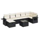 Set Divani da Giardino con Cuscini 8 pz Nero in Polyrattan