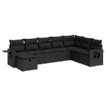Set Divani da Giardino con Cuscini 8 pz Nero in Polyrattan