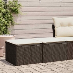 Set Divano Giardino 4 pz con Cuscini Marrone Polyrattan Acacia