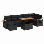 Set Divani da Giardino 5 pz con Cuscini in Polyrattan Nero