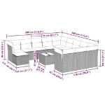 Set Divani Giardino 13 pz con Cuscini Grigio Chiaro Polyrattan