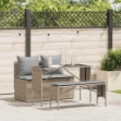 Set da Pranzo da Giardino 3 pz con Cuscini Beige in Polyrattan