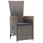 Set da Pranzo da Giardino 11pz con Cuscini in Polyrattan Grigio