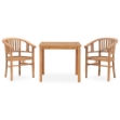 Set da Pranzo da Giardino 3 pz in Legno Massello di Teak