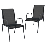 Set da Pranzo da Giardino 3 pz in Acciaio Nerooutdoor