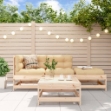 Set Salotto da Giardino 4 pz in Legno Massello di Pino