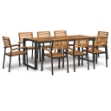 Set Pranzo da Giardino 9 pz Legno Massello di Acacia e Metallo