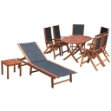 Set da Pranzo da Giardino 9 pz con Cuscini Massello di Acacia