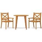 Set Mobili da Pranzo per Giardino 3 pz Legno Massello di Acacia