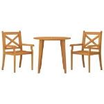 Set Mobili da Pranzo per Giardino 3 pz Legno Massello di Acacia