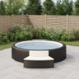 Panche per Spa con Cuscini 2 pz in Polyrattan Nero