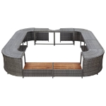 Bordo Spa Quadrato Grigio 268 x 268 x 55 cm in Polyrattan
