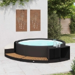 Bordo Spa Nero in Polyrattan e Legno d'Acacia