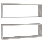 Mensole Parete Cubo 2pz Grigio Cemento 80x15x26,5cm Multistrato