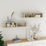 Mensole Parete 2pz Rovere Sonoma 105x18x20cm Legno Multistrato