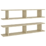 Mensole Parete 2pz Rovere Sonoma 105x18x20cm Legno Multistrato