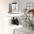 Scaffali Angolari a Parete 2 pz Bianchi 25x25x3,8 cm in MDF