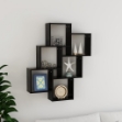 Mensola da Parete a Cubo Nera 78x15x93 cm in Legno Multistrato