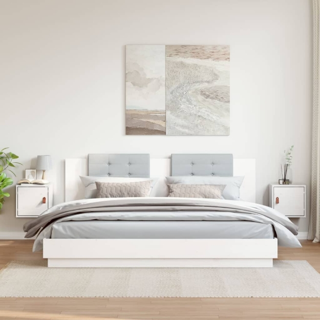 Pensili 2pz Bianchi 31,5x30x30 cm in Legno Massello di Pino