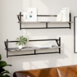 Mensole a Parete con Aste 2pz Grigio Sonoma 100x25x30 cm