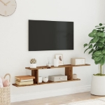 Scaffale TV Parete Legno Antico 125x18x23 cm Legno Multistrato
