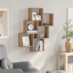 Mensola a Muro a Cubo Artigianale 78x15x93 cm Legno Multistrato