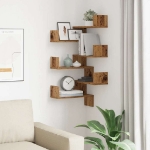 Mensole Angolari 2pz Legno Antico 40x40x49,5 cm in Truciolato