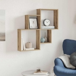 Scaffale a Parete Rovere Artigianale 80x15x78,5 cm Truciolato
