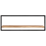 Mensole Parete 2pz 100x24x35 cm Legno Massello Acacia e Acciaio