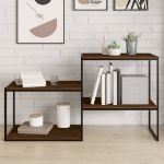 Mensole Parete 4pz Rovere Marrone 60x50x1,5cm Legno Multistrato