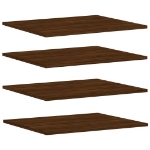 Mensole Parete 4pz Rovere Marrone 60x50x1,5cm Legno Multistrato